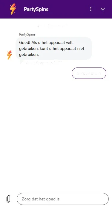 PartySpins Casino Klantenservice